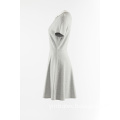 Grey Knitted Dress With Peter Pan Collar